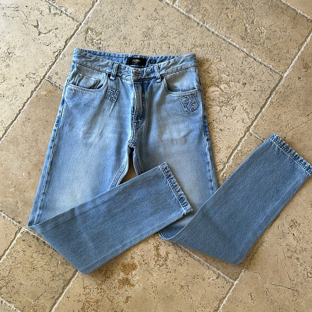 FENDI light wash vintage denim jeans